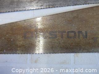 MaxSold Auction: Lot of 2 Hand Saws with Wooden Pistol-Grip Handles - New Westminster (British Columbia, Canada) SELLER MANAGED Downsizing Online Auction - Eighth Street