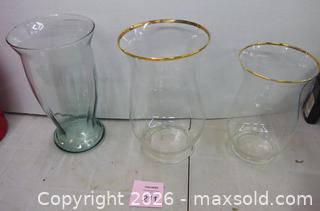 MaxSold Auction: Lot of 3 Clear Glass Vases - New Westminster (British Columbia, Canada) SELLER MANAGED Downsizing Online Auction - Eighth Street