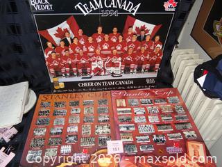 MaxSold Auction: Lot of 3 Vintage Hockey Ad Poster Boards – Team Canada & Cups - New Westminster (British Columbia, Canada) SELLER MANAGED Downsizing Online Auction - Eighth Street