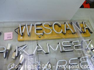 MaxSold Auction: Lot of Vintage Neon Signs in plaxiglass Holders WESCANA & Sarees Etc - New Westminster (British Columbia, Canada) SELLER MANAGED Downsizing Online Auction - Eighth Street