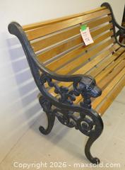 MaxSold Auction: Mini Outdoor Garden Bench, Cast Iron & Wood, 26" Long - New Westminster (British Columbia, Canada) SELLER MANAGED Downsizing Online Auction - Eighth Street