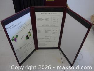 MaxSold Auction: Restaurant Menu Covers, Black & Burgundy Faux Leather — Approx. 29 - New Westminster (British Columbia, Canada) SELLER MANAGED Downsizing Online Auction - Eighth Street