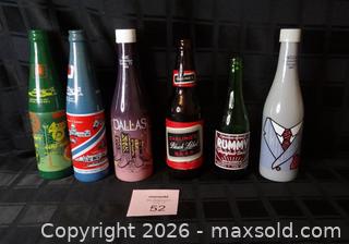 MaxSold Auction: Set of 6 Promotional/Commemorative Soda & Beer Glass Bottles - New Westminster (British Columbia, Canada) SELLER MANAGED Downsizing Online Auction - Eighth Street