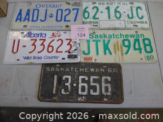 MaxSold Auction: Vintage Canadian License Plates Lot: SK, ON, BC, AB (5) - New Westminster (British Columbia, Canada) SELLER MANAGED Downsizing Online Auction - Eighth Street