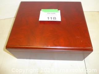 MaxSold Auction: Wooden Humidor Box, Mahogany Finish, Divider & Hygrometer - New Westminster (British Columbia, Canada) SELLER MANAGED Downsizing Online Auction - Eighth Street