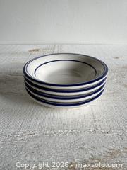 MaxSold Auction: Set of Four Buffalo China Small Dip Bowls - Blue Striped Restaurant Ware Stacking Side Bowls - Kingston (Ontario, Canada) SELLER MANAGED Downsizing Online Auction - Bishop Street