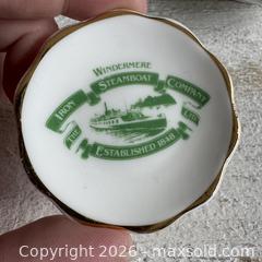 MaxSold Auction: Set of Two Tea Plates - White Mayfair & Jackson Tea Bag Dish and Iron Steamboat Company Miniature Plate - Made in China and England - Kingston (Ontario, Canada) SELLER MANAGED Downsizing Online Auction - Bishop Street