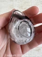 MaxSold Auction: Small Art Glass Bubble and Swirl Egg Shaped Paper Weight - Glass Desk Paperweight - Kingston (Ontario, Canada) SELLER MANAGED Downsizing Online Auction - Bishop Street