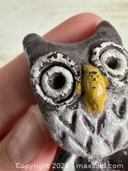 MaxSold Auction: Vintage Clay Owl Figurine with Hand Painted Detailing - Vintage Owl Figurine - Kingston (Ontario, Canada) SELLER MANAGED Downsizing Online Auction - Bishop Street