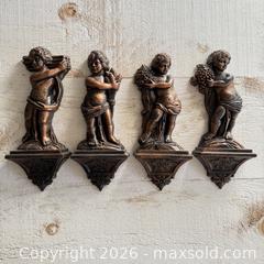 MaxSold Auction: Vintage Dart Industries Cherub Set of Four Plastic with Faux Copper Finish Wall Decor - Kingston (Ontario, Canada) SELLER MANAGED Downsizing Online Auction - Bishop Street