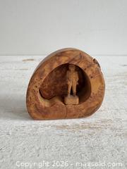 MaxSold Auction: Vintage Miniature Folk Art People Carving in Wooden Cave - Wood Person Handmade Mini Decor - Made in Canada - Kingston (Ontario, Canada) SELLER MANAGED Downsizing Online Auction - Bishop Street