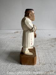 MaxSold Auction: Vintage Surgeon Who's Next, Please? - Hand Carved Wood Folk Art Figurine - Jaschke Pretzl Hand Carving Person Figurine - Made in Germany - Kingston (Ontario, Canada) SELLER MANAGED Downsizing Online Auction - Bishop Street