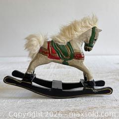 MaxSold Auction: Vintage Wooden Rocking Horse - German Erzgebirge Toy Nursery Decor  - Kingston (Ontario, Canada) SELLER MANAGED Downsizing Online Auction - Bishop Street