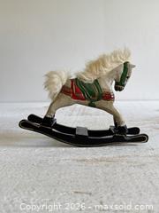 MaxSold Auction: Vintage Wooden Rocking Horse - German Erzgebirge Toy Nursery Decor  - Kingston (Ontario, Canada) SELLER MANAGED Downsizing Online Auction - Bishop Street