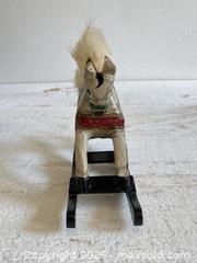 MaxSold Auction: Vintage Wooden Rocking Horse - German Erzgebirge Toy Nursery Decor  - Kingston (Ontario, Canada) SELLER MANAGED Downsizing Online Auction - Bishop Street
