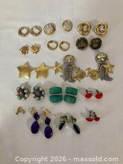 MaxSold Auction: Vintage Costume Jewelry Clip On & Screw on Earrings ( Rhinestone & others), 15 pairs - Coquitlam (British Columbia, Canada) SELLER MANAGED Downsizing Online Auction - Delestre Avenue