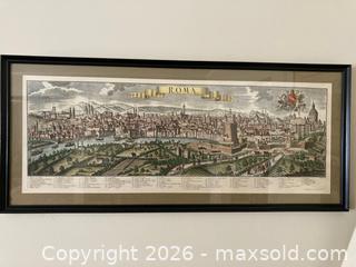 MaxSold Auction: Antique, Hand-Coloured Panoramic Engraving of Rome by Georg Balthasar Probst. - Mississauga (Ontario, Canada) SELLER MANAGED Estate Sale Online Auction - Greenbower Court