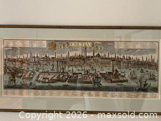 MaxSold Auction: Antique, Hand-Coloured Panoramic Engraving of Venice by Georg Balthasar Probst. - Mississauga (Ontario, Canada) SELLER MANAGED Estate Sale Online Auction - Greenbower Court