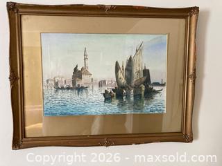 MaxSold Auction: Antique Original Watercolor Grand Canal Venice Italy by Listed Italian artist Anton Puriya - Mississauga (Ontario, Canada) SELLER MANAGED Estate Sale Online Auction - Greenbower Court