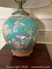 MaxSold Auction: Antique/Vintage Chinese Famille Rose Aqua Table Lamp.  - Mississauga (Ontario, Canada) SELLER MANAGED Estate Sale Online Auction - Greenbower Court