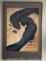 MaxSold Auction: Art Deco Style Rare Poster "Black Panthers" by Major Felten (1904-1975).  - Mississauga (Ontario, Canada) SELLER MANAGED Estate Sale Online Auction - Greenbower Court