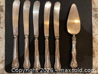 MaxSold Auction:  Set of Antique Sterling Silver Handled Cutting Utensils and a Cake Server. - Mississauga (Ontario, Canada) SELLER MANAGED Estate Sale Online Auction - Greenbower Court