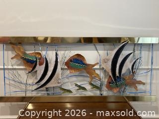 MaxSold Auction: Vintage Coastal Curtis Jere Huge Brass Fish Aquarium Wall Sculpture. - Mississauga (Ontario, Canada) SELLER MANAGED Estate Sale Online Auction - Greenbower Court
