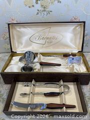 MaxSold Auction: Vintage Glo-Hill Barmates Bar Tool Set With Chrome Tools and Bakelite Handles in its Original Case. - Mississauga (Ontario, Canada) SELLER MANAGED Estate Sale Online Auction - Greenbower Court