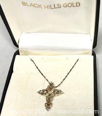 MaxSold Auction: 12K Gold on Sterling Cross by Black Hills  - Maple Shade (New Jersey, USA) SELLER MANAGED Downsizing Online Auction - Martin Avenue