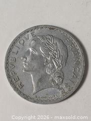 MaxSold Auction: 1950 5 Franks France Coin - South Frontenac (Ontario, Canada) SELLER MANAGED Downsizing Online Auction - Battersea Road