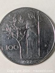 MaxSold Auction: L.100 italian coin  - South Frontenac (Ontario, Canada) SELLER MANAGED Downsizing Online Auction - Battersea Road