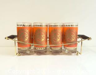 MaxSold Auction: Jeannette Glass Aztec Sun Highball Glasses and Carrier - Toronto (Ontario, Canada) SELLER MANAGED Downsizing Online Auction - Kingston Road (STORAGE)