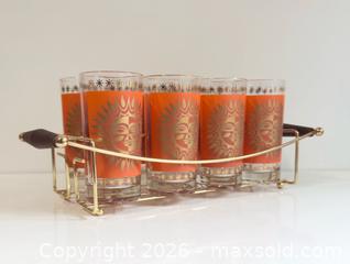 MaxSold Auction: Jeannette Glass Aztec Sun Highball Glasses and Carrier - Toronto (Ontario, Canada) SELLER MANAGED Downsizing Online Auction - Kingston Road (STORAGE)