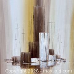 MaxSold Auction: Vintage Abstract Acrylic Sailboat Painting  - Toronto (Ontario, Canada) SELLER MANAGED Downsizing Online Auction - Kingston Road (STORAGE)