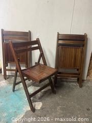 MaxSold Auction: Vintage folding wood chairs -4 chairs  - Toronto (Ontario, Canada) SELLER MANAGED Downsizing Online Auction - Kingston Road (STORAGE)