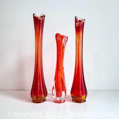 MaxSold Auction: Vintage Viking Amberina Swung Vase Set - Toronto (Ontario, Canada) SELLER MANAGED Downsizing Online Auction - Kingston Road (STORAGE)