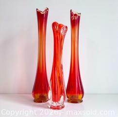 MaxSold Auction: Vintage Viking Amberina Swung Vase Set - Toronto (Ontario, Canada) SELLER MANAGED Downsizing Online Auction - Kingston Road (STORAGE)