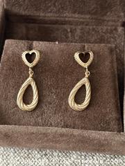 MaxSold Auction:  14K Heart Shaped Dangling Pierced Earrings - Oakville (Ontario, Canada) PARTNER MANAGED Estate Sale Online Auction - Lakeshore Road West