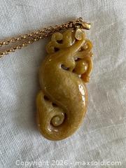 MaxSold Auction: 18K Gold Filled Necklace with Hand Carved Jadeite Dragon Pendant  - Oakville (Ontario, Canada) PARTNER MANAGED Estate Sale Online Auction - Lakeshore Road West
