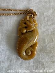 MaxSold Auction: 18K Gold Filled Necklace with Hand Carved Jadeite Dragon Pendant  - Oakville (Ontario, Canada) PARTNER MANAGED Estate Sale Online Auction - Lakeshore Road West