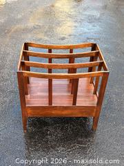 MaxSold Auction: 19th-century English Mahogany Canterbury magazine rack WITH DRAWER - Oakville (Ontario, Canada) PARTNER MANAGED Estate Sale Online Auction - Lakeshore Road West