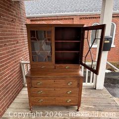 MaxSold Auction: 19th Century Mahogany Inlaid Secretaire Bookcase with Lower Chest Drawers - Oakville (Ontario, Canada) PARTNER MANAGED Estate Sale Online Auction - Lakeshore Road West