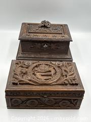 MaxSold Auction: 2 Hand Carved Boxes - Oakville (Ontario, Canada) PARTNER MANAGED Estate Sale Online Auction - Lakeshore Road West