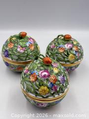 MaxSold Auction: 3 Herend Reticulated Porcelain Bonbonnière or Trinket Boxes - Oakville (Ontario, Canada) PARTNER MANAGED Estate Sale Online Auction - Lakeshore Road West