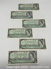MaxSold Auction: 6 Vintage 1967 Canadian One Dollar Bank Notes - Oakville (Ontario, Canada) PARTNER MANAGED Estate Sale Online Auction - Lakeshore Road West