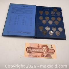 MaxSold Auction:  6 Vintage Canadian Coins Books with Coins/ 1 Lincoln Head Book with Coins/ $2 Canadian Bank Note  - Oakville (Ontario, Canada) PARTNER MANAGED Estate Sale Online Auction - Lakeshore Road West