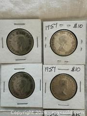 MaxSold Auction: 9 Vintage Silver Canadian 50cent pieces. 1943 to 1958 - Oakville (Ontario, Canada) PARTNER MANAGED Estate Sale Online Auction - Lakeshore Road West