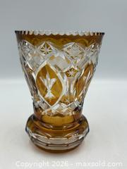 MaxSold Auction: Amber Cut-to-Clear Crystal Vase - Oakville (Ontario, Canada) PARTNER MANAGED Estate Sale Online Auction - Lakeshore Road West