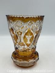 MaxSold Auction: Amber Cut-to-Clear Crystal Vase - Oakville (Ontario, Canada) PARTNER MANAGED Estate Sale Online Auction - Lakeshore Road West