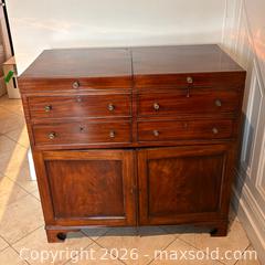 MaxSold Auction: Antique English Mahogany Gentleman's Beau Brummell Dressing Table with Mirror - Oakville (Ontario, Canada) PARTNER MANAGED Estate Sale Online Auction - Lakeshore Road West